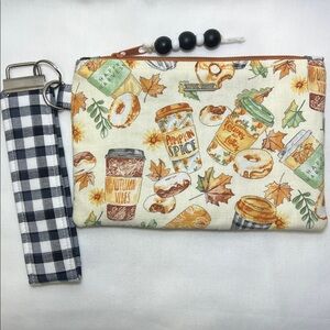 Handmade Autumn-Themed Clutch with Wristlet